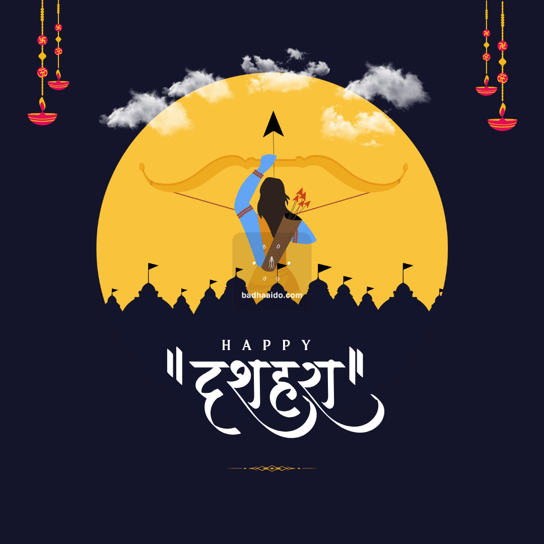 Happy Dussehra 2025 – Effigy of Ravana burning with fireworks during festival celebration