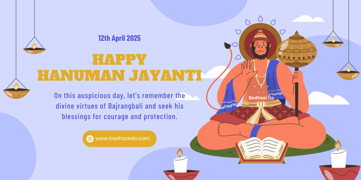 Lord Hanuman idol with folded hands, celebrating Hanuman Jayanti 2025 on Chaitra Purnima