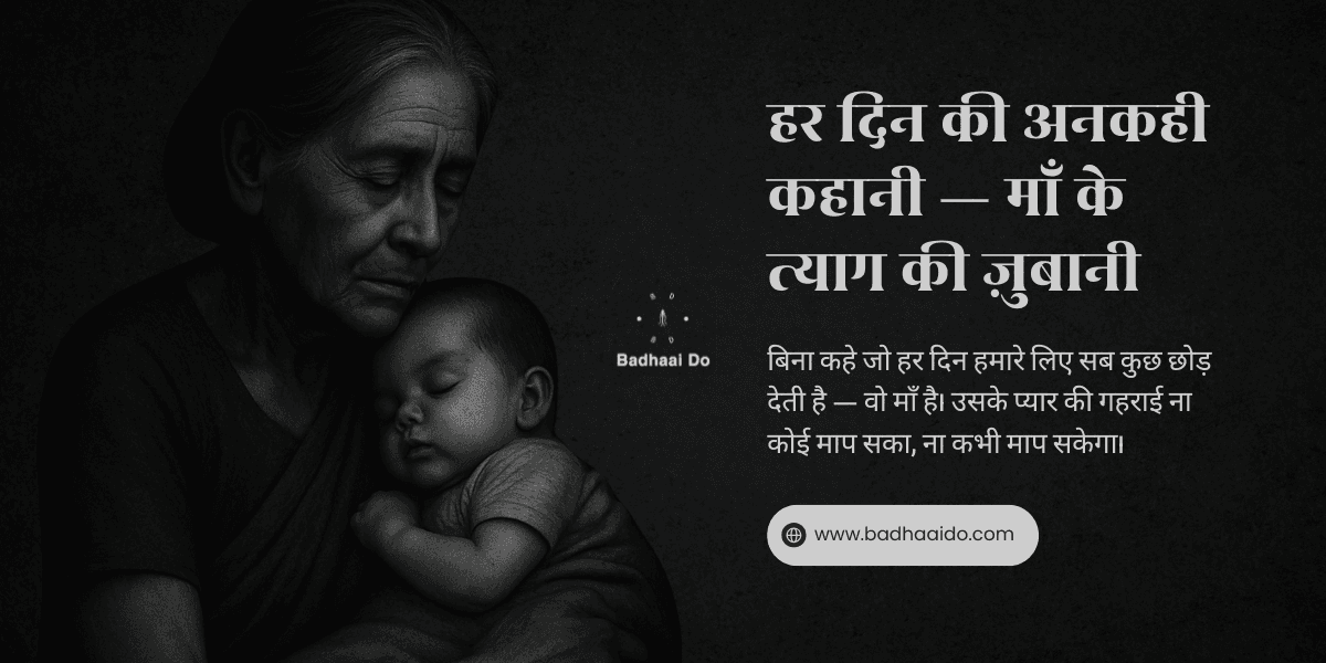 Bina kahe jo har din hamare liye sab kuch chhod deti hai — vo maa hai. Uske pyaar ki gehraai na koi maap saka, na kabhi maap sakega