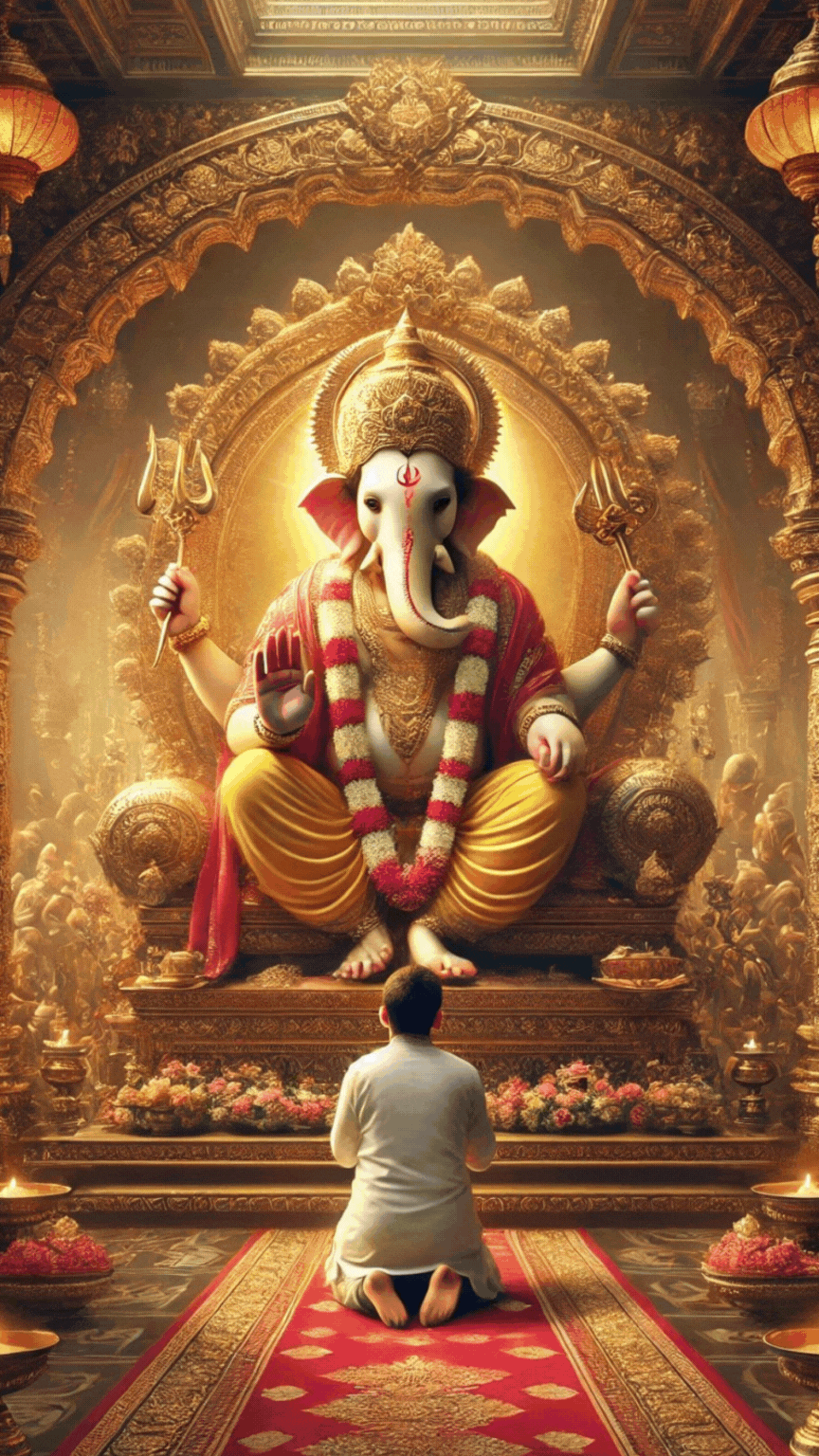 Lord Ganesha blessing devotees on a peaceful Wednesday