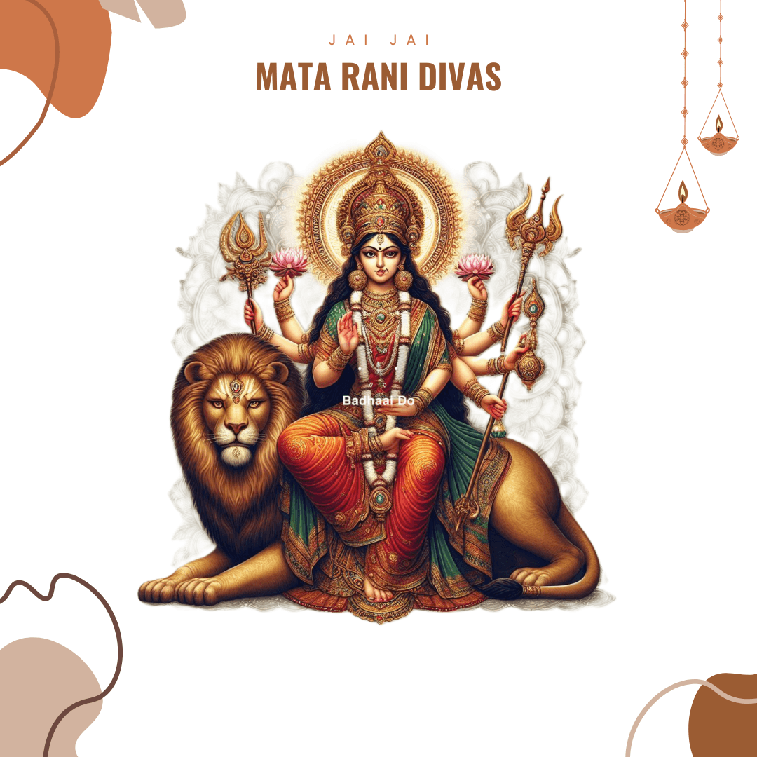 Mata Rani blessings on a peaceful Sunday morning with diya and flowers