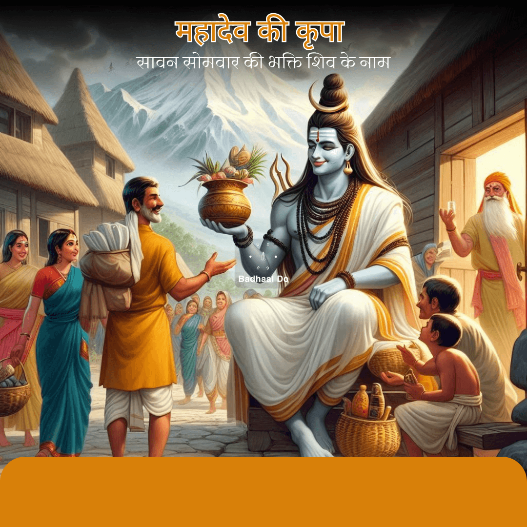 Lord Shiva blessing devotees on Monday, Om Namah Shivaya art