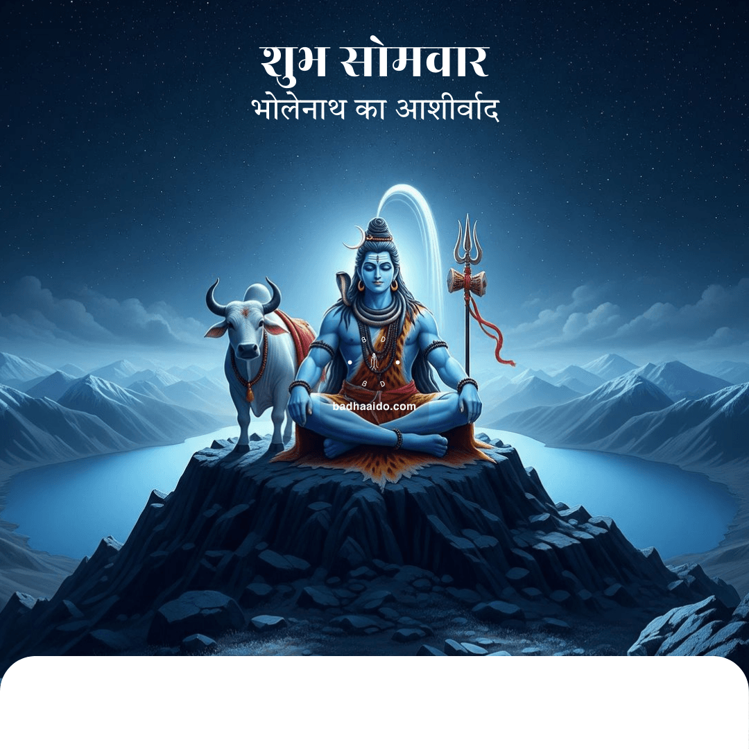 Lord Shiva blessing devotees on Monday, Om Namah Shivaya art