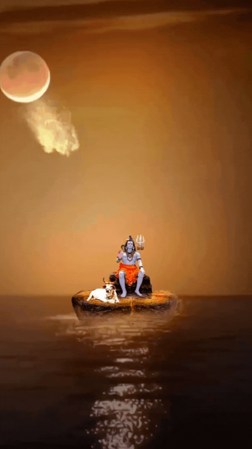 Lord Shiva blessing devotees on Monday, Om Namah Shivaya art