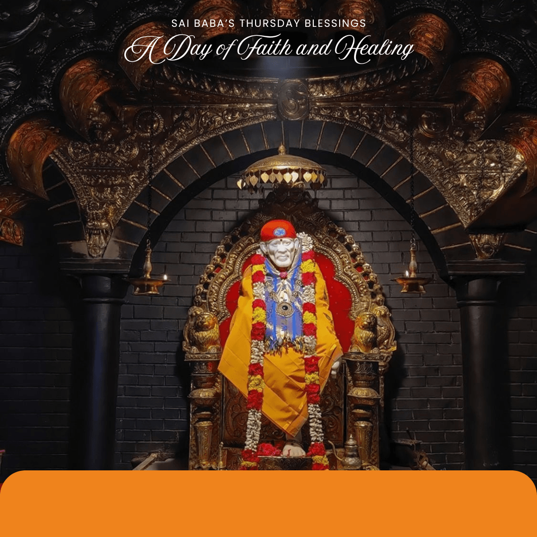 Om Sai Ram chant with Sai Baba blessing hands