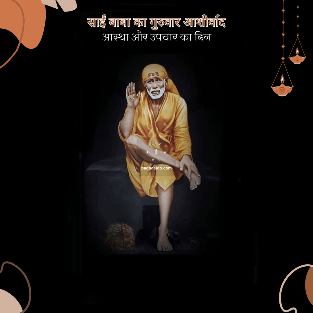 Om Sai Ram chant with Sai Baba blessing hands