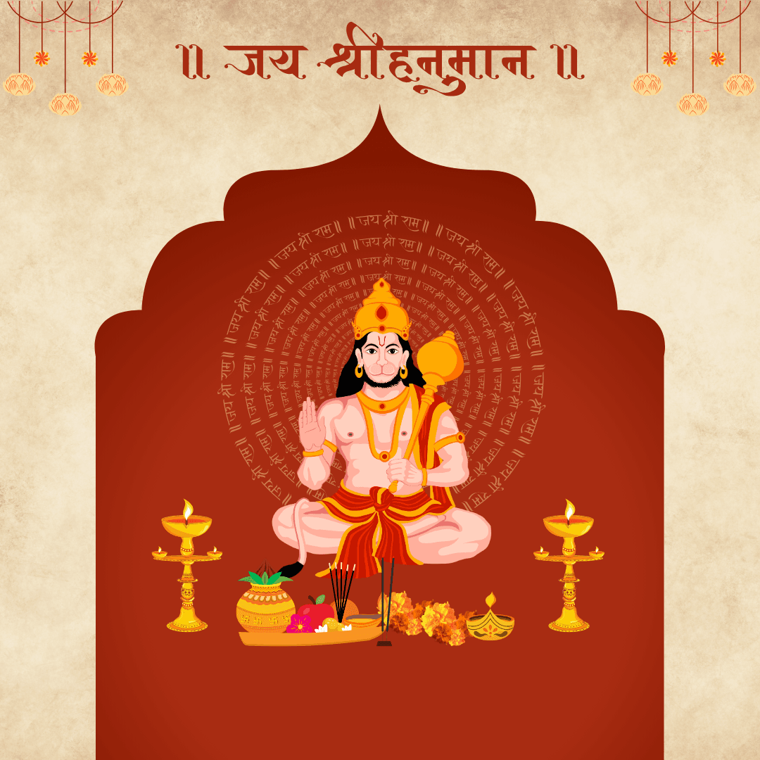 Devotional image of Lord Hanuman seated in meditation with glowing aura for Tuesday blessings