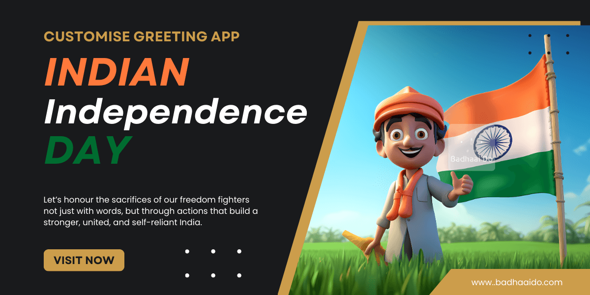 Indian flag waving proudly with sky background on Independence Day 2025