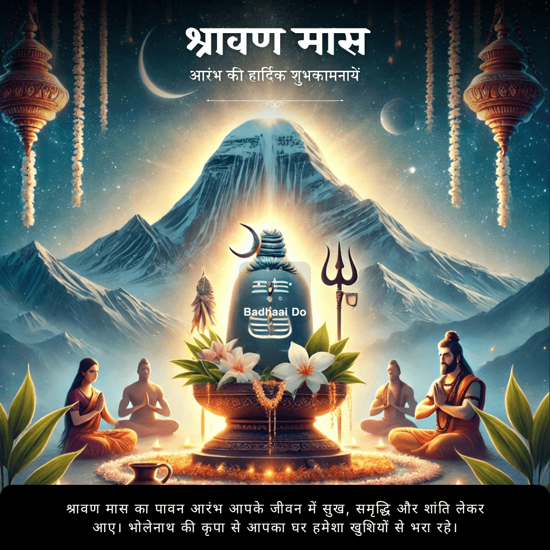 Lord Shiva idol with water offering during Sawan month