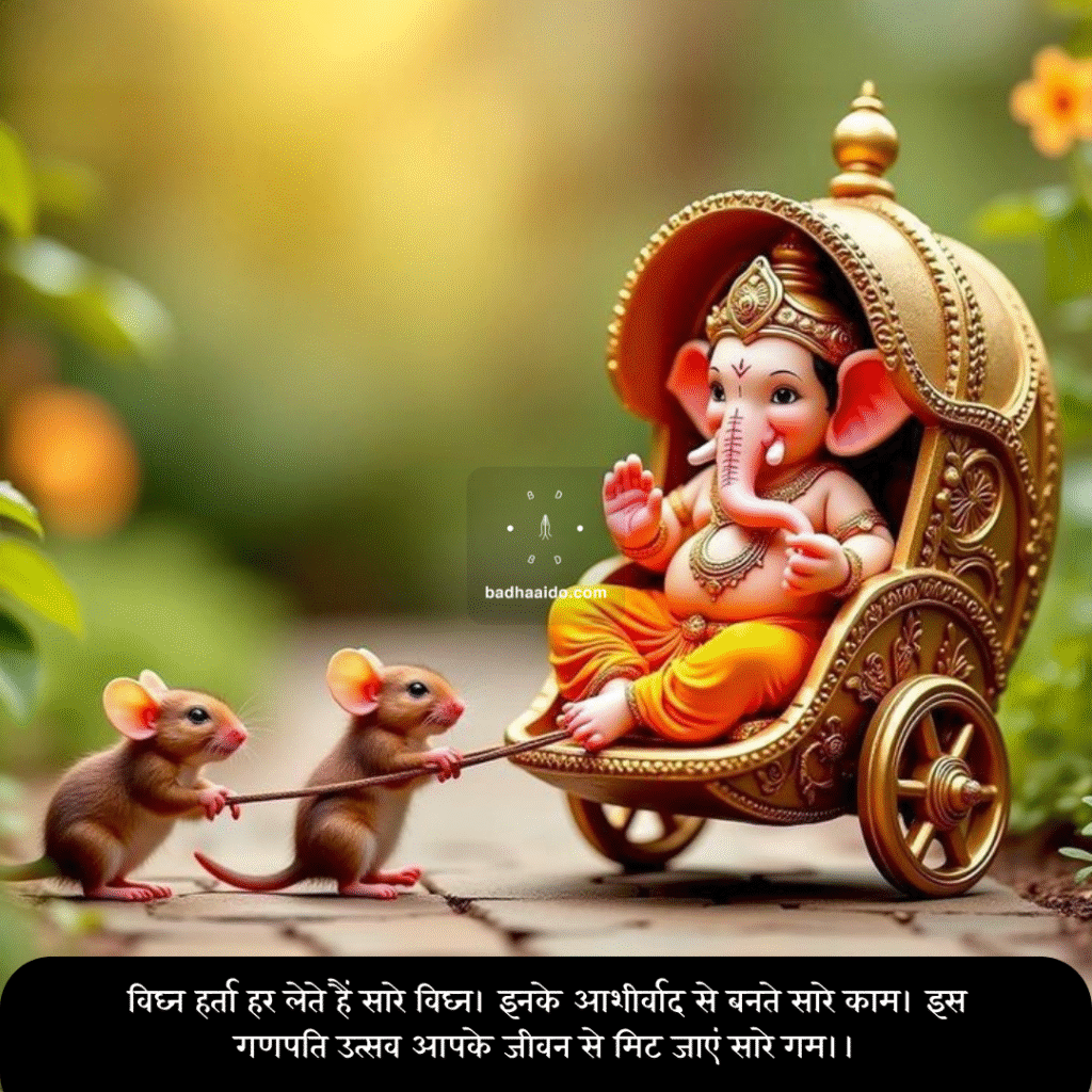 lord-ganesha-2025-festival Ganesh idol with Hindi blessings for Ganeshotsav 2025