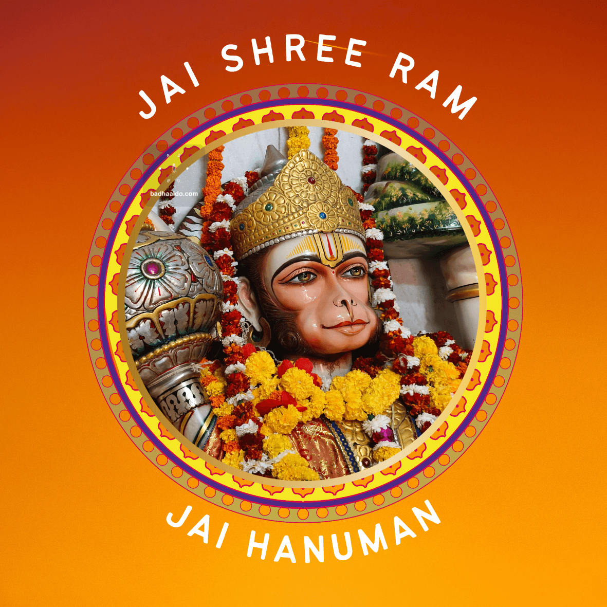 Hanuman Jayanti Circle Sticker Hanuman Jayanti Circle Sticker