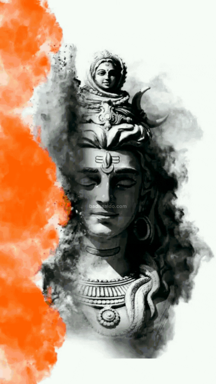 Lord Shiva blessing devotees on Monday, Om Namah Shivaya art