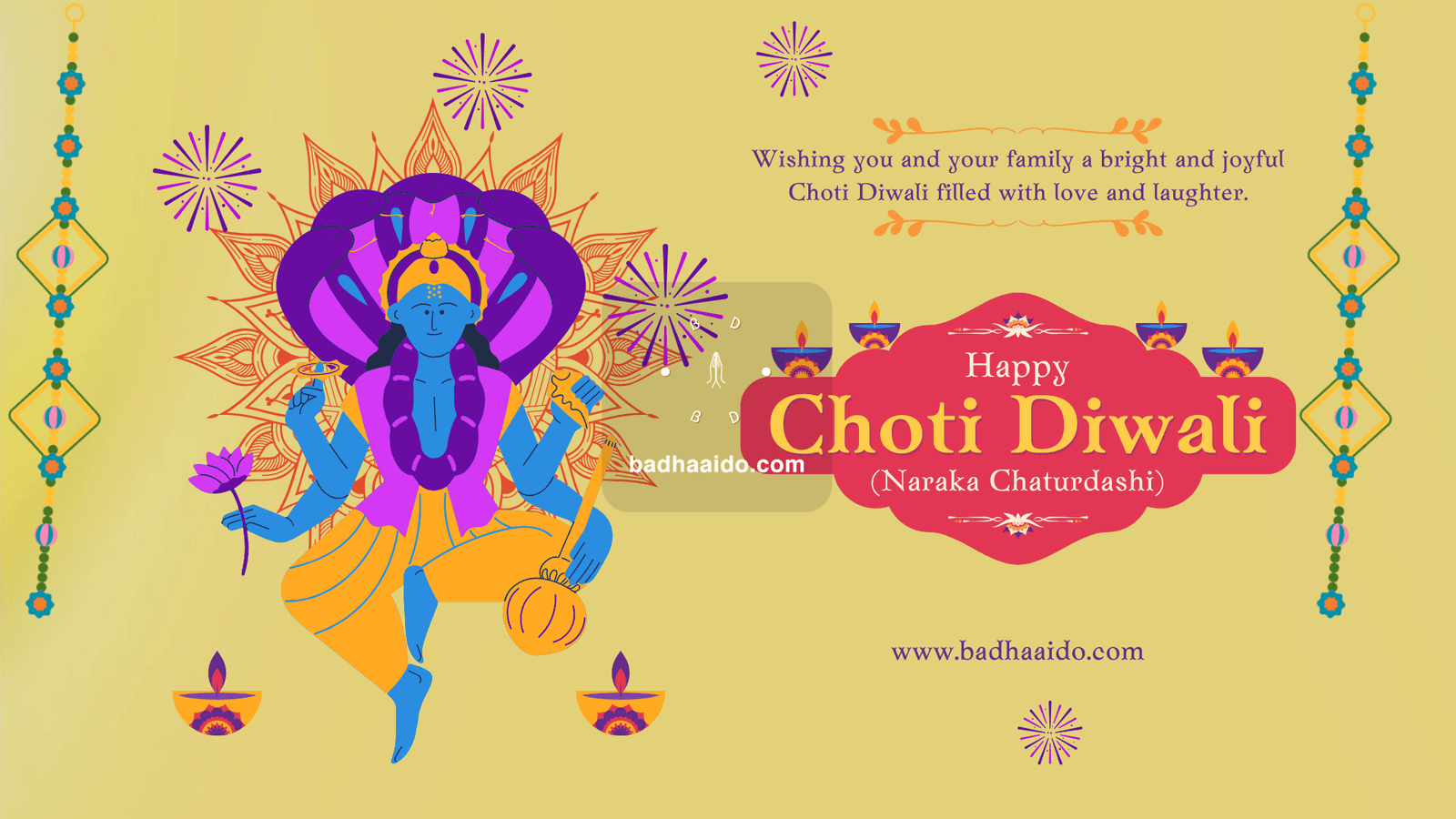 Happy Purple Orange Illustrated Choti Diwali Video