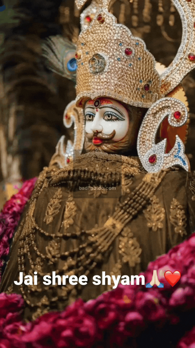 Khatu Shyam Yellow theme background with flower