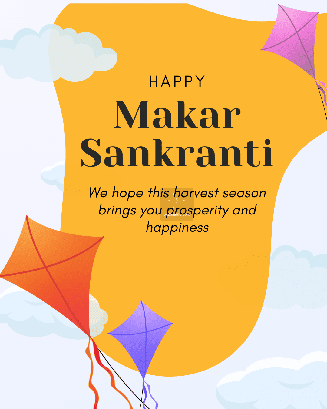 Sankranti celebration with blue sky and kites