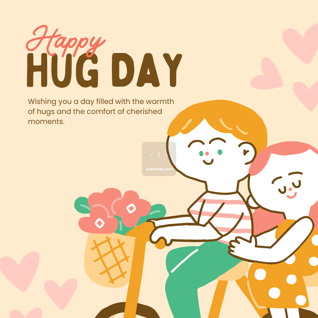 Hug Day 2026 romantic couple status image for WhatsApp HD