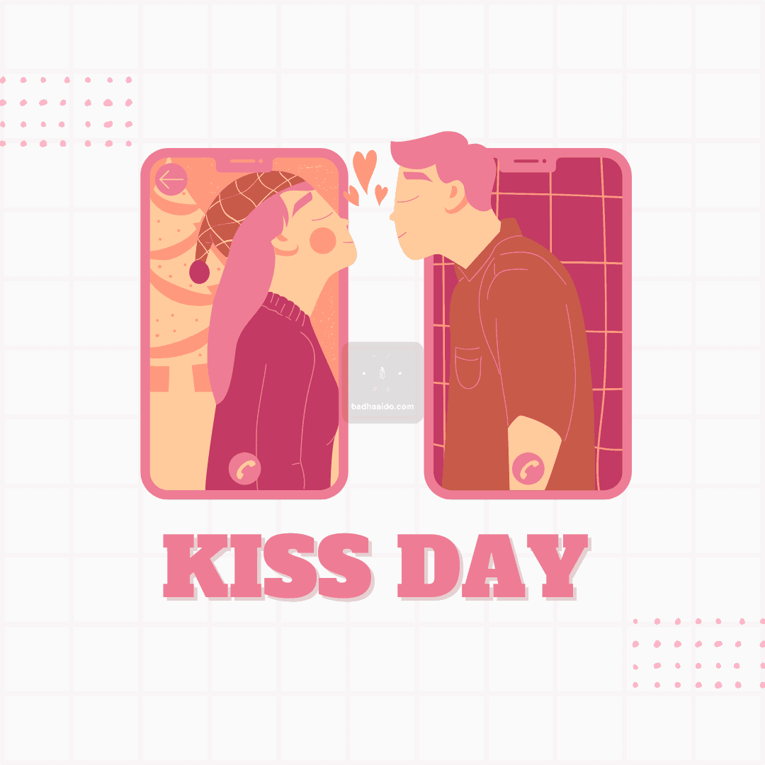 Kiss Day 2026 romantic love status image for WhatsApp HD