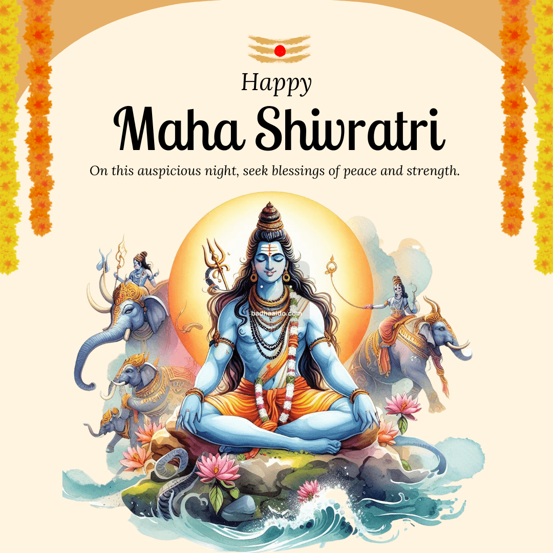 Maha Shivratri festival poster with traditional Indian colors