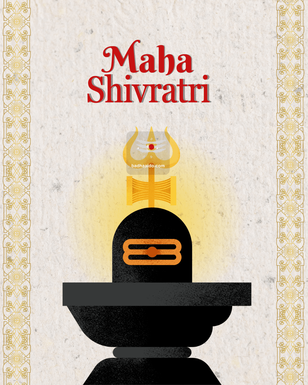Maha Shivratri celebration post with spiritual Indian art style